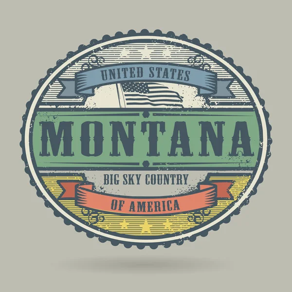 Timbre vintage ou étiquette avec le texte États-Unis d'Amérique, Montana — Image vectorielle