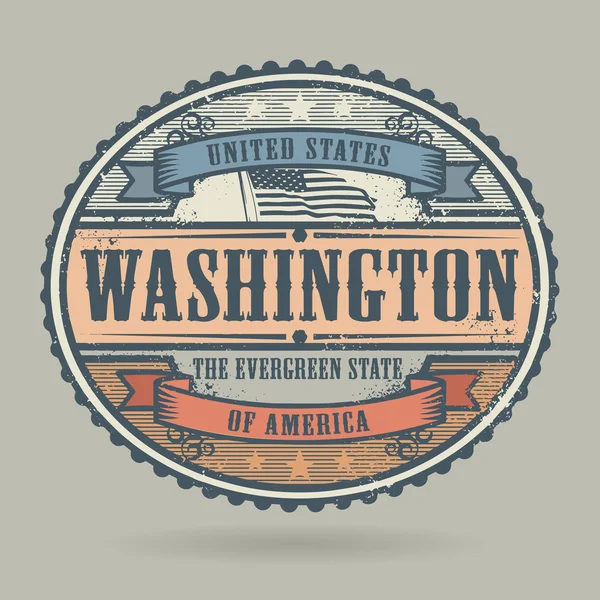 Vintage stamp or label with the text United States of America, Washington — Stock Vector