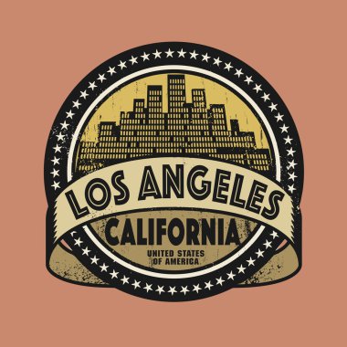 Grunge lastik damgası ile Kaliforniya, los angeles