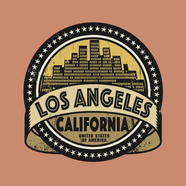 Grunge lastik damgası ile Kaliforniya, los angeles