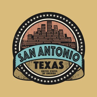 Grunge lastik damga adı san Antonio, Teksas