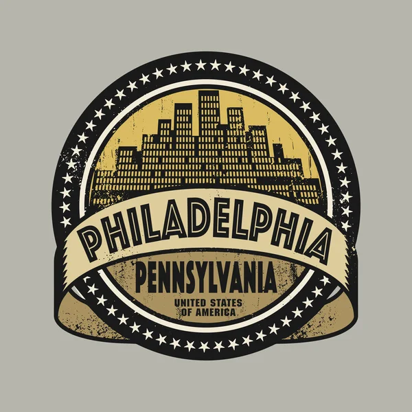 Grunge-Stempel mit dem Namen Philadelphia, Pennsylvania — Stockvektor