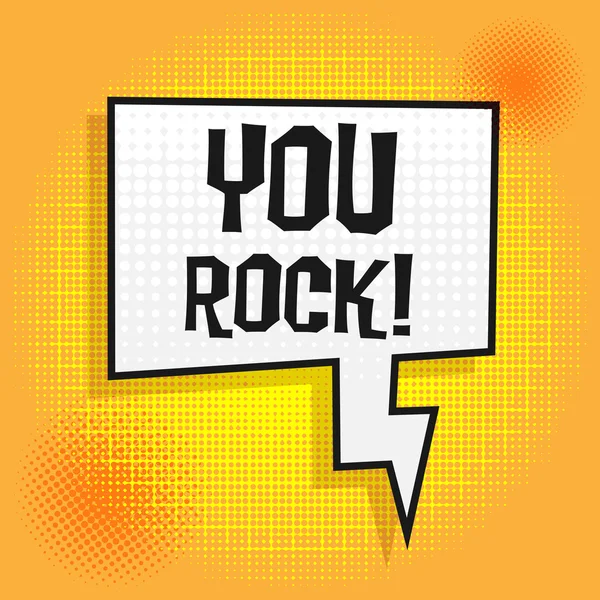Parla in stile pop-art con il testo You Rock — Vettoriale Stock