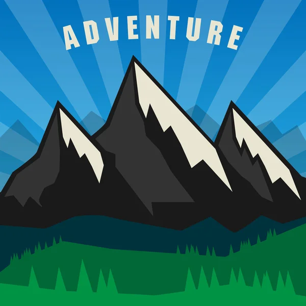 Montaña aventura fondo — Vector de stock