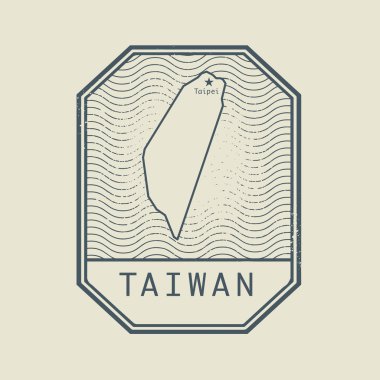 Tayvan Haritası ve adı ile pul