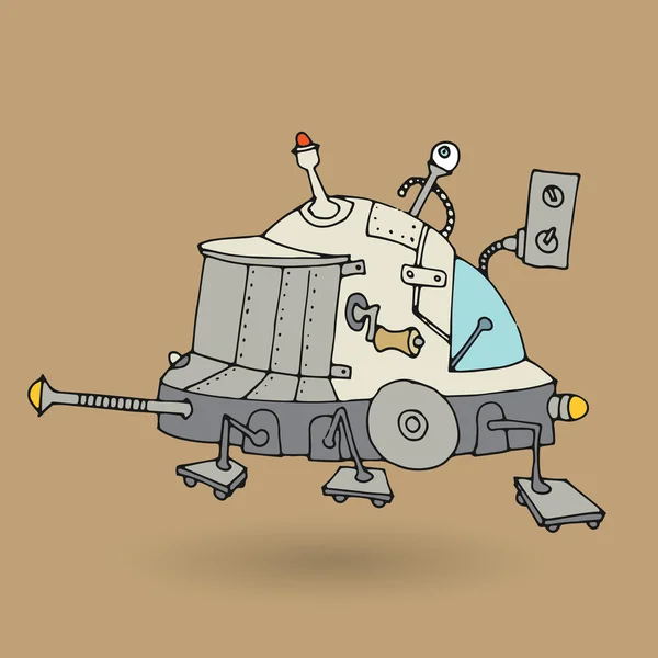 Sevimli robot doodle çizim — Stok Vektör