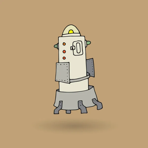 Sevimli robot doodle çizim — Stok Vektör