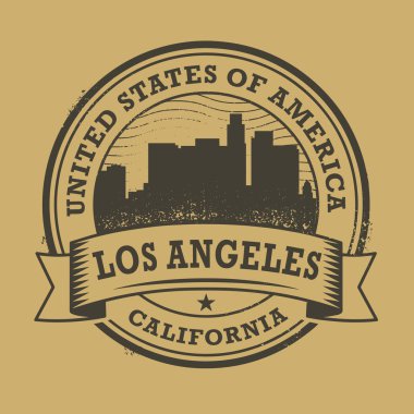 Grunge lastik damgası ile Kaliforniya, los angeles