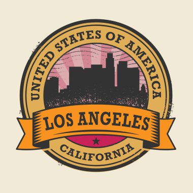 Grunge lastik damgası ile Kaliforniya, los angeles
