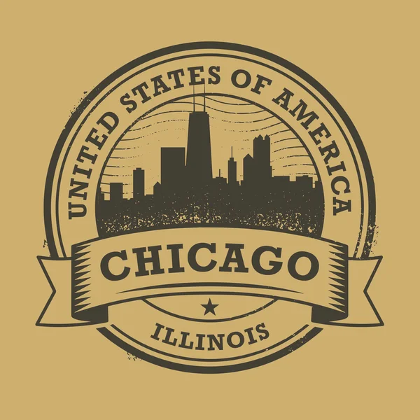 Sello de goma grunge con nombre Illinois, Chicago — Vector de stock