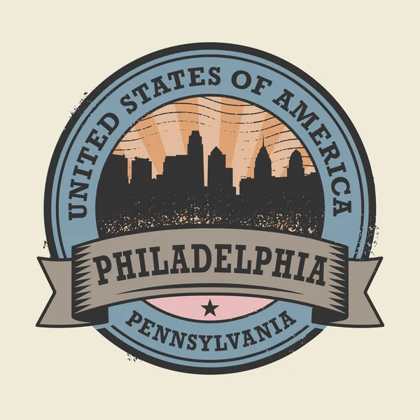 Grunge-Stempel mit dem Namen von Pennsylvania, Philadelphia — Stockvektor