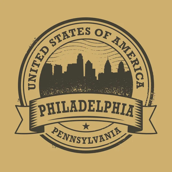 Grunge-Stempel mit dem Namen von Pennsylvania, Philadelphia — Stockvektor