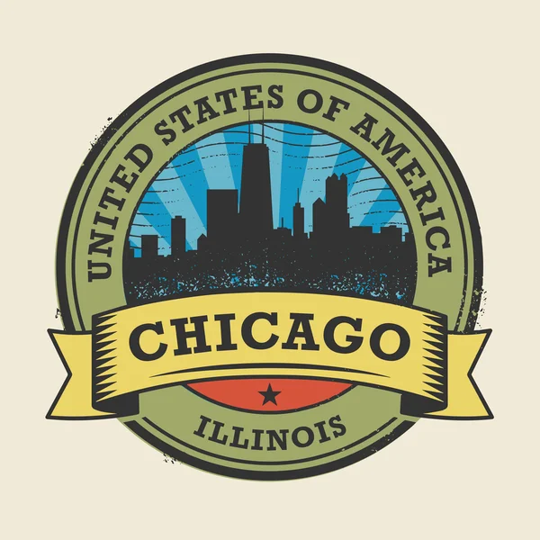 Grunge-Stempel mit Namen von illinois, chicago — Stockvektor