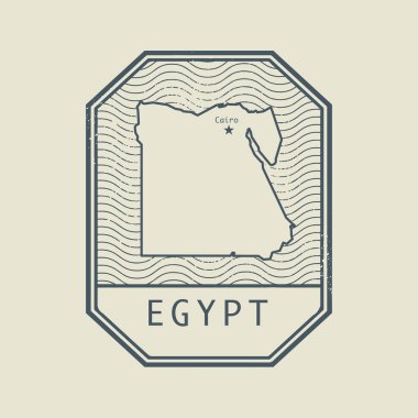 Mısır Haritası ve adı ile pul