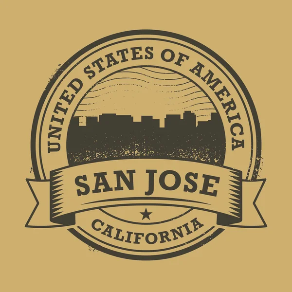 Grunge Rubberstempel met naam van Californië, san jose — Stockvector