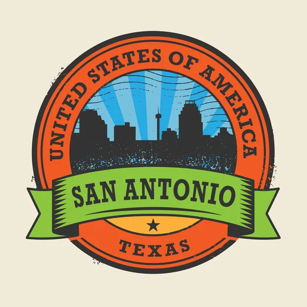 Sello de goma grunge con nombre de Texas, San Antonio — Vector de stock