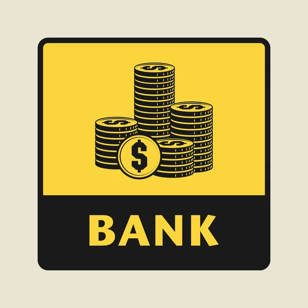 Bank pictogram of teken — Stockvector