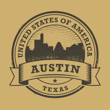 Grunge lastik damgası adlı Texas austin