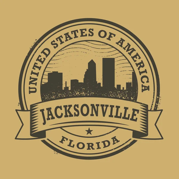 Grunge sello de goma con el nombre de Florida, Jacksonville — Archivo Imágenes Vectoriales