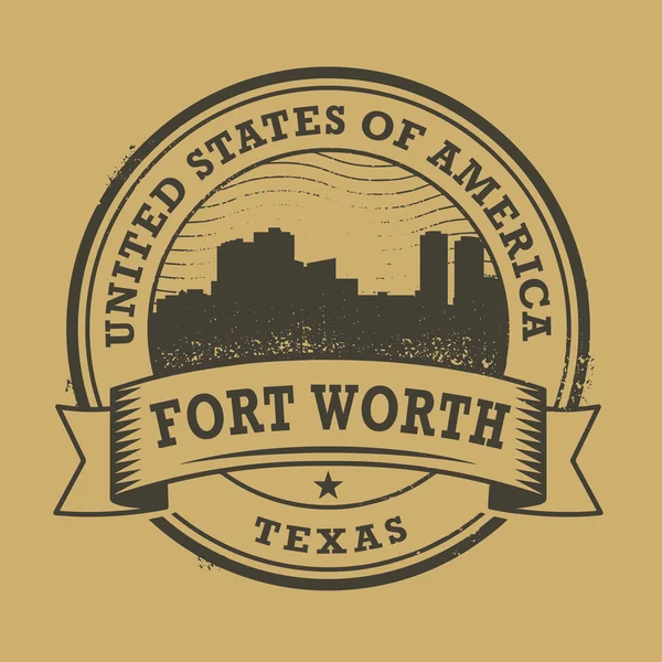 Carimbo de borracha Grunge com nome de Forth Worth, Texas — Vetor de Stock