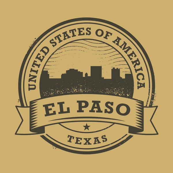 Sello de goma grunge con nombre de Texas, El Paso — Vector de stock