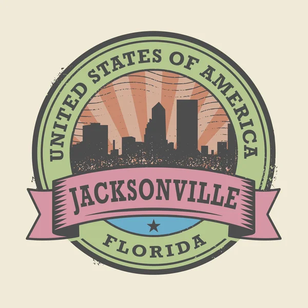 Grunge lastik damga adı Florida jacksonville — Stok Vektör