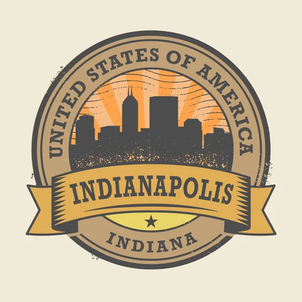 Grunge-Stempel mit dem Namen von Indianapolis, Indiana — Stockvektor