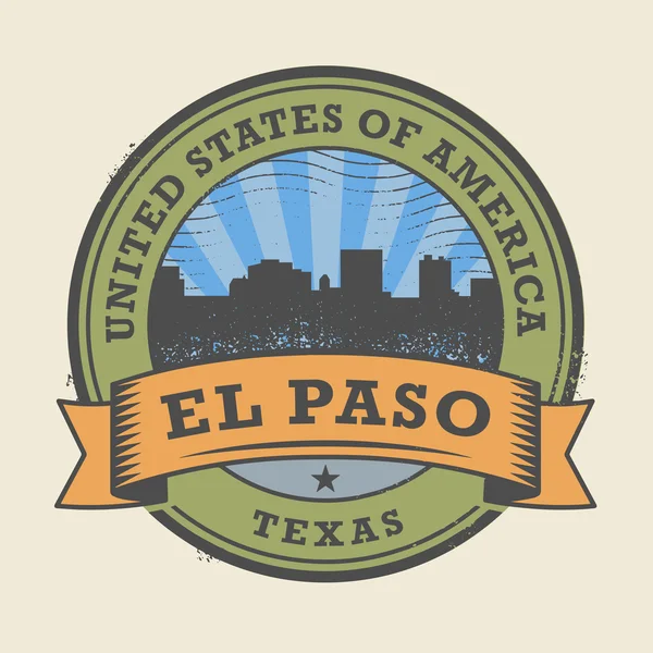 Sello de goma grunge con nombre de Texas, El Paso — Vector de stock