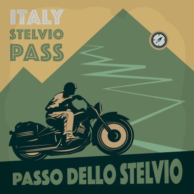 Vintage motosiklet macera poster
