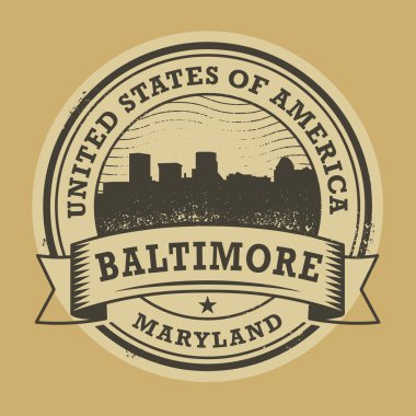 Grunge lastik damgası maryland baltimore adı ile