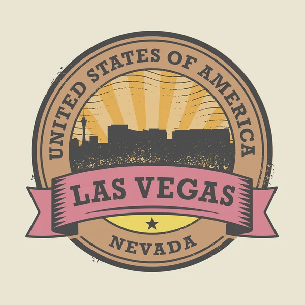 Grunge rubber stamp with name of Nevada, Las Vegas — Stock Vector