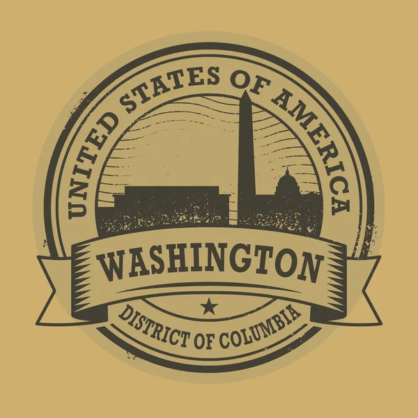 Grunge pieczęć z nazwą, District of Columbia w Waszyngtonie — Wektor stockowy