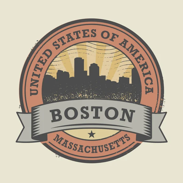 Sello de goma grunge con el nombre de Boston, Massachusetts — Vector de stock