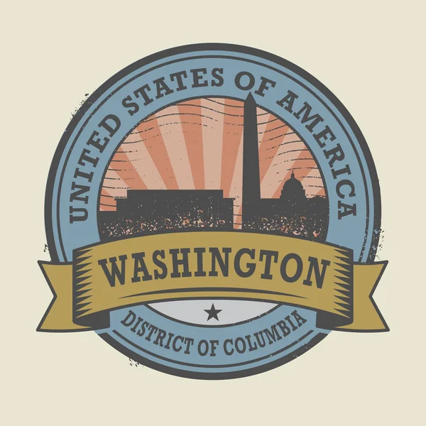 Sello grunge con nombre de Washington, Distrito de Columbia — Vector de stock