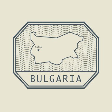 Bulgaristan Haritası ve adı ile pul