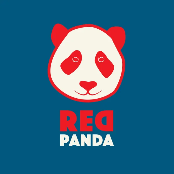 Icono o signo del Panda rojo — Vector de stock