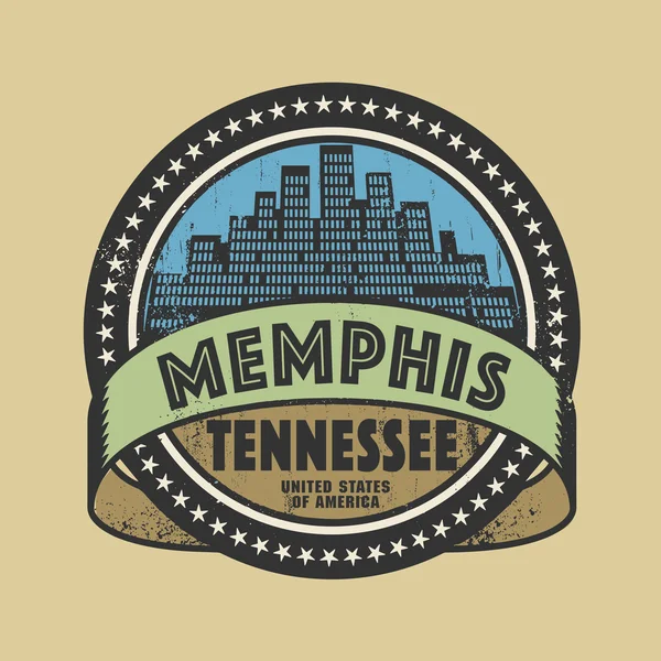 同名的 Memphis，田纳西州 grunge 橡皮戳 — 图库矢量图片