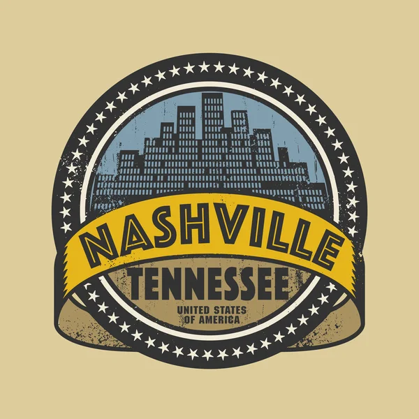 Grunge lastik damgası Nashville, Tennessee adı ile — Stok Vektör