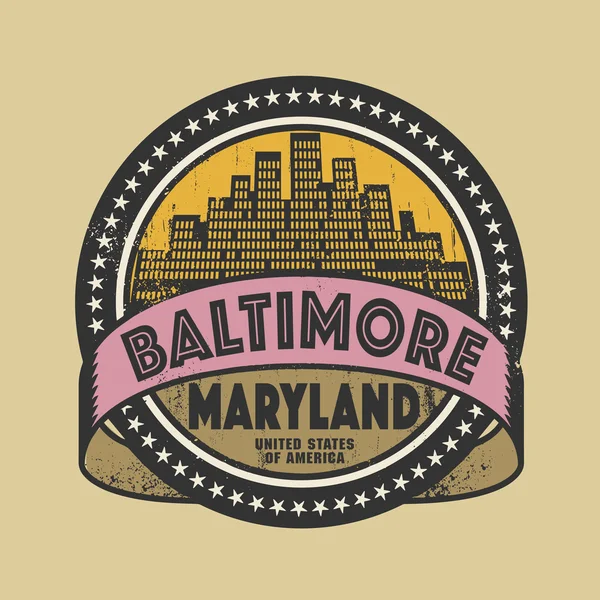 Grunge Rubberstempel met naam van Baltimore, Maryland — Stockvector
