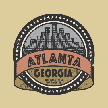 Grunge lastik damgası ile ad-in Atlanta, Georgia