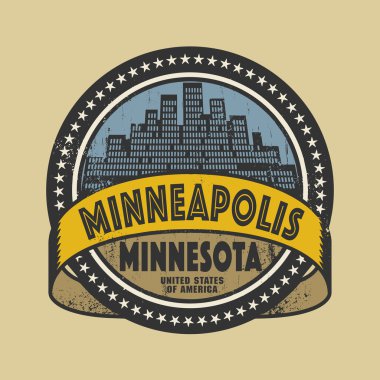 Grunge lastik damgası Minneapolis, Minnesota adı ile