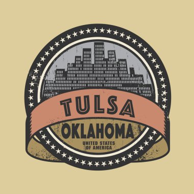 Grunge lastik damgası ile ad-in Tulsa, Oklahoma