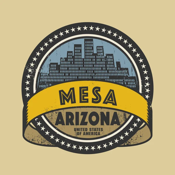 Timbre ou étiquette en caoutchouc Grunge avec le nom de Mesa, Arizona — Image vectorielle