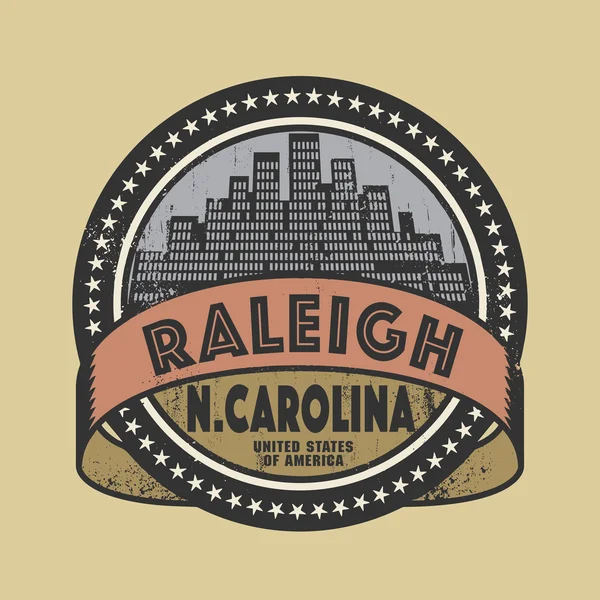 Grunge καουτσούκ σφραγίδα με το όνομα της Raleigh, Βόρεια Καρολίνα — Διανυσματικό Αρχείο