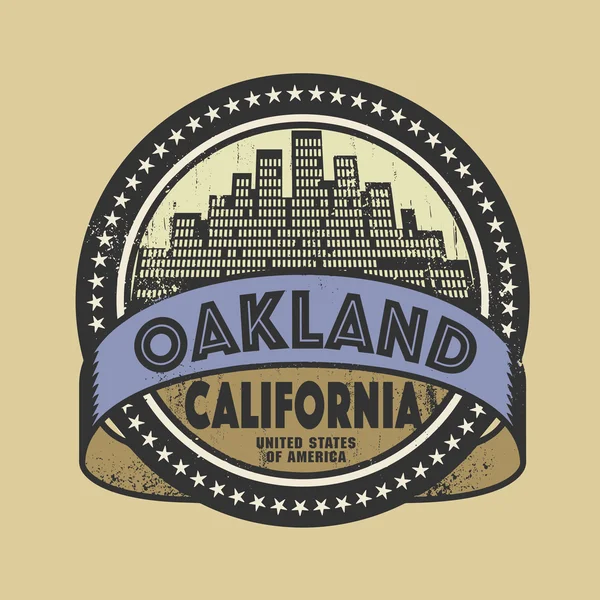 Sello de goma grunge con nombre Oakland, California — Archivo Imágenes Vectoriales