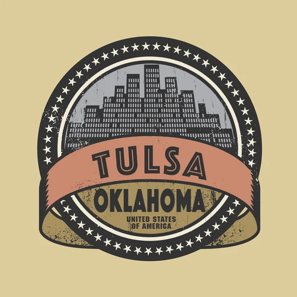 Grunge lastik damgası ile ad-in Tulsa, Oklahoma