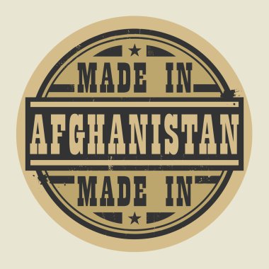 Soyut damga veya metin Made in Afganistan etiketi