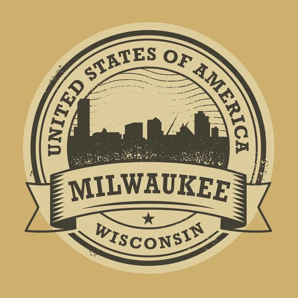 Grunge gummistämpel med namnet Milwaukee, Wisconsin — Stock vektor