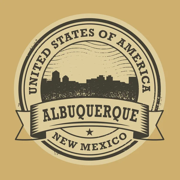 Grunge lastik damga adı Albuquerque, New Mexico ile — Stok Vektör