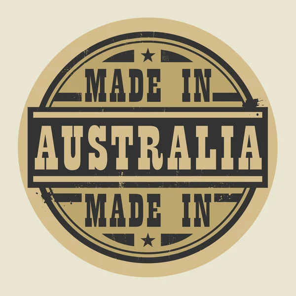 Abstracte stempel of label met tekst Made in Australië — Stockvector